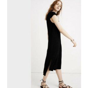 NWOT Madewell Black Muscle Midi Dress Large H7125